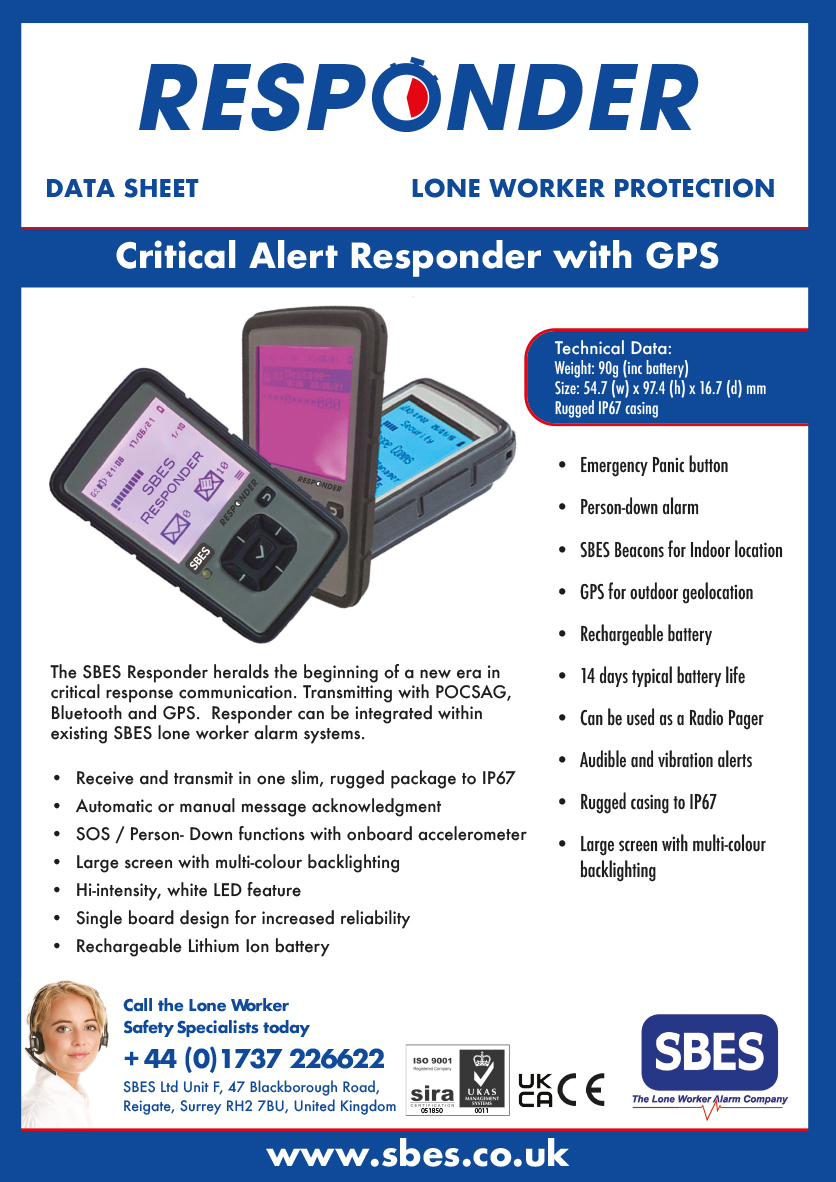 Responder Unit SBES | Lone Worker Protection Alarms